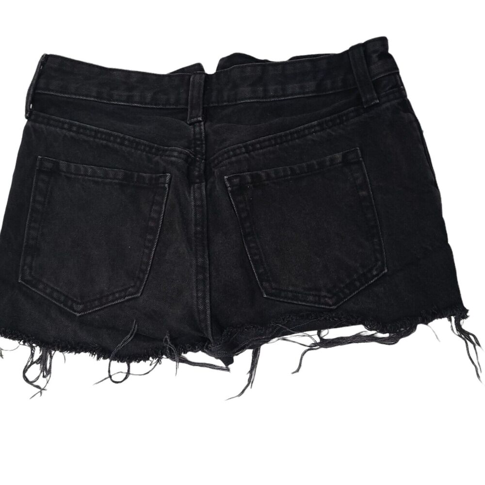Old Navy Size 0 Black O.G Short High-Rise Button Fly Denim Jean Booty Shorts Y2K - Picture 6 of 9